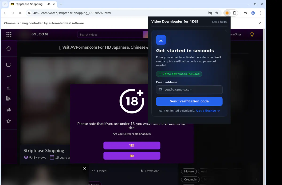 4K69 Downloader fullscreen screenshot