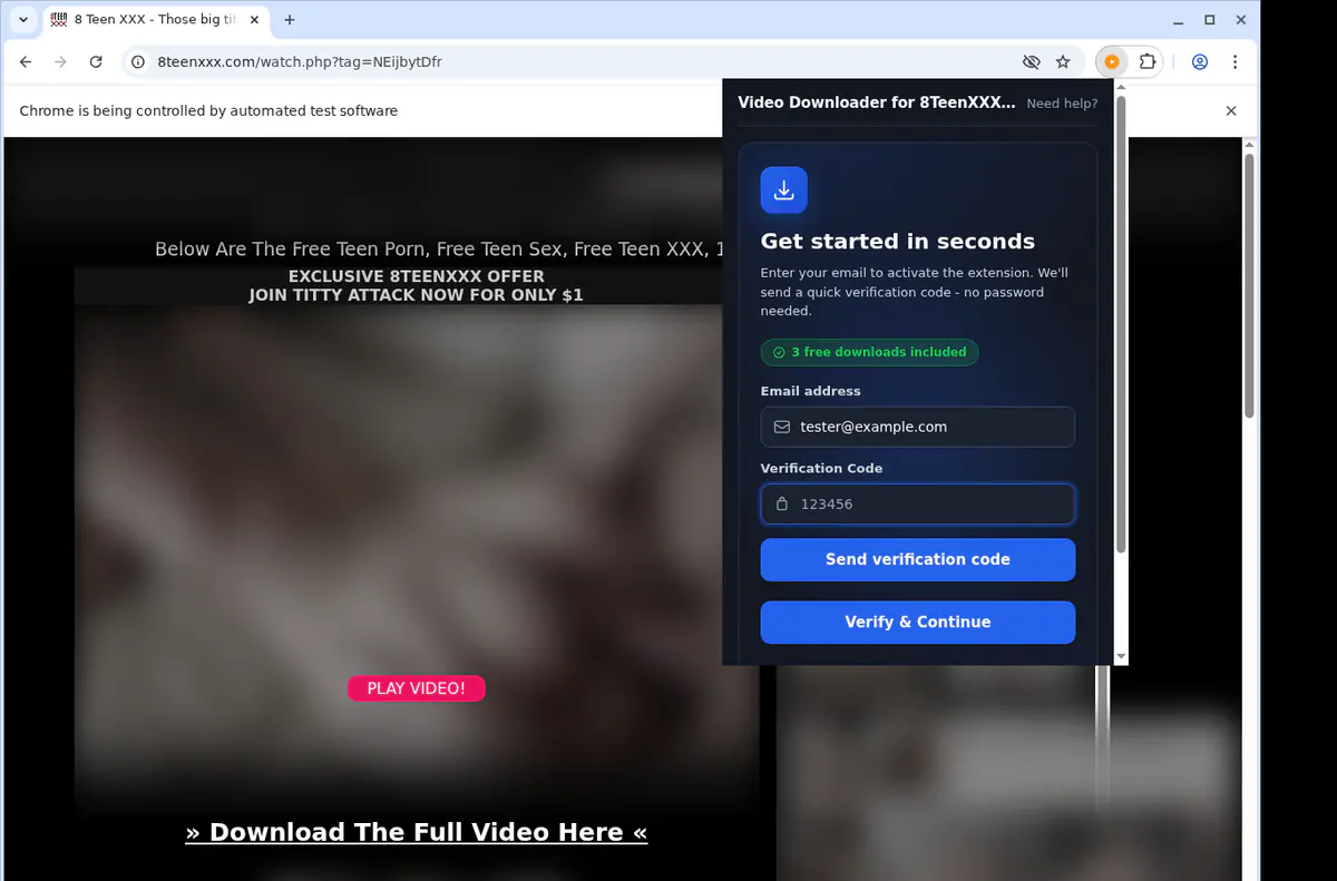 8TeenXXX Downloader fullscreen screenshot