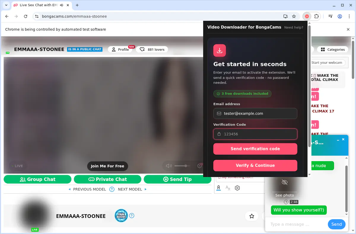 BongaCams Video Downloader fullscreen screenshot