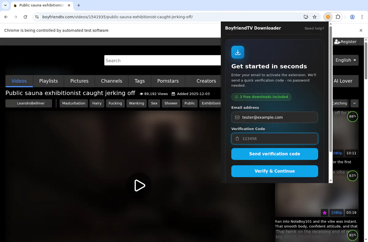 BoyFriendTV Video Downloader fullscreen screenshot