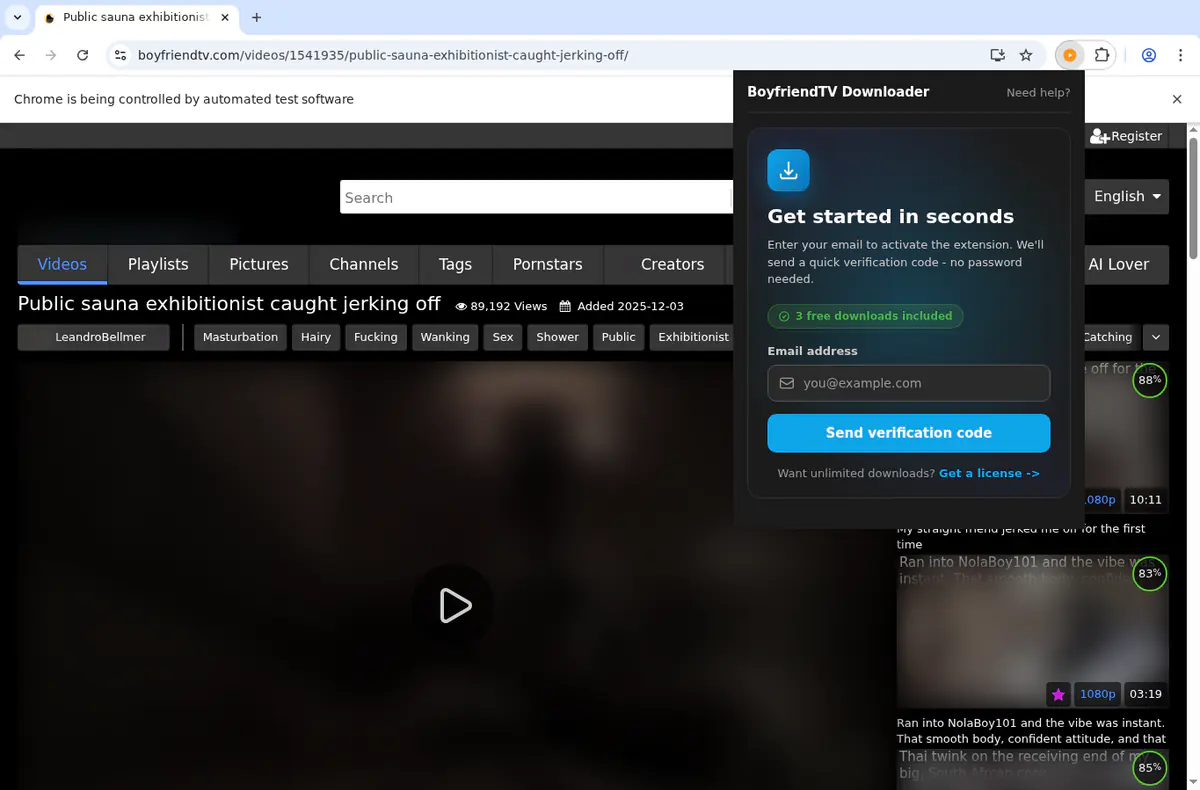 BoyFriendTV Video Downloader fullscreen screenshot