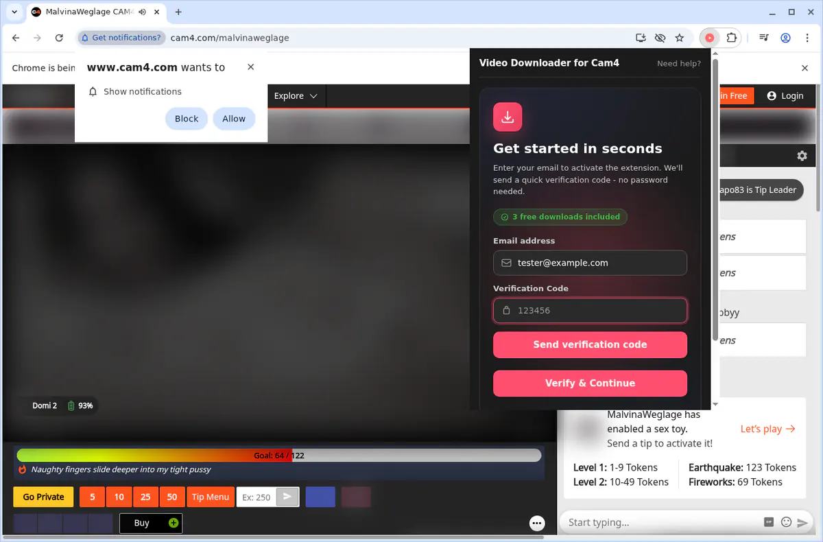 Cam4 Video Downloader fullscreen screenshot