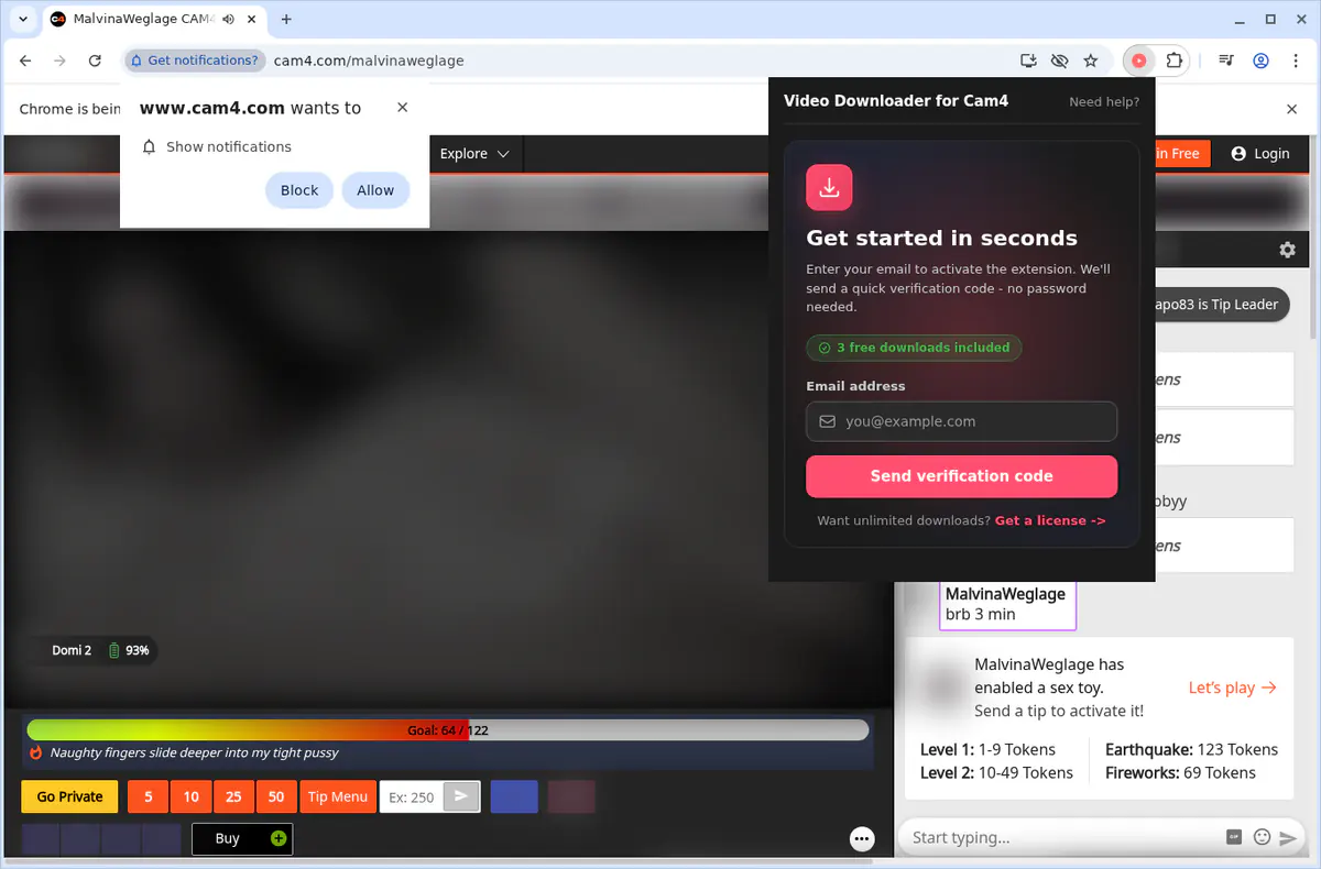 Cam4 Video Downloader fullscreen screenshot