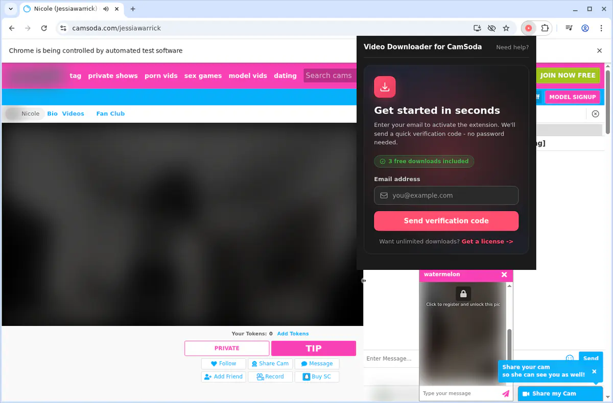 CamSoda Video Downloader fullscreen screenshot
