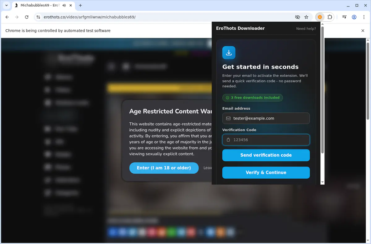 EroThots Video Downloader fullscreen screenshot
