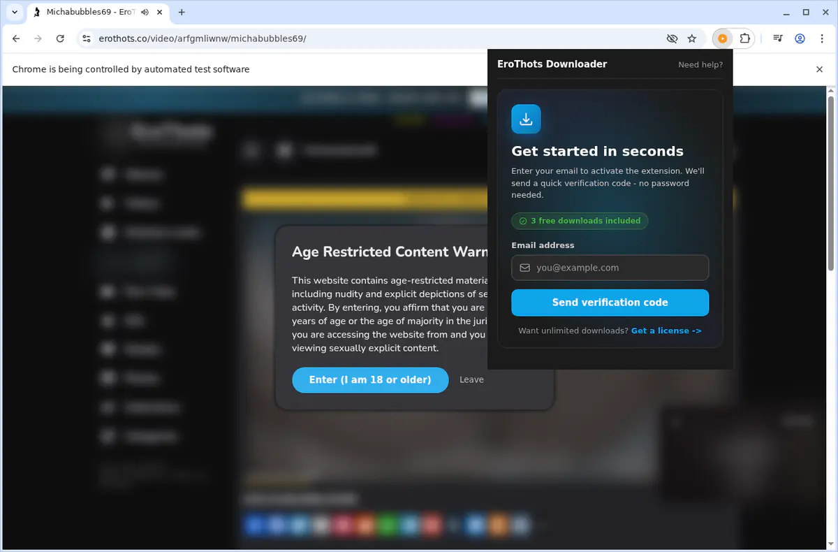 EroThots Video Downloader fullscreen screenshot