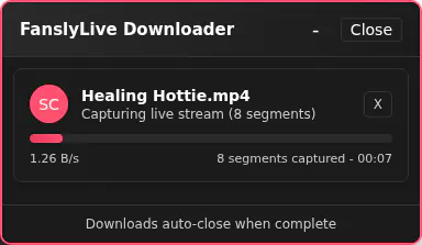 Fansly Live Downloader fullscreen screenshot