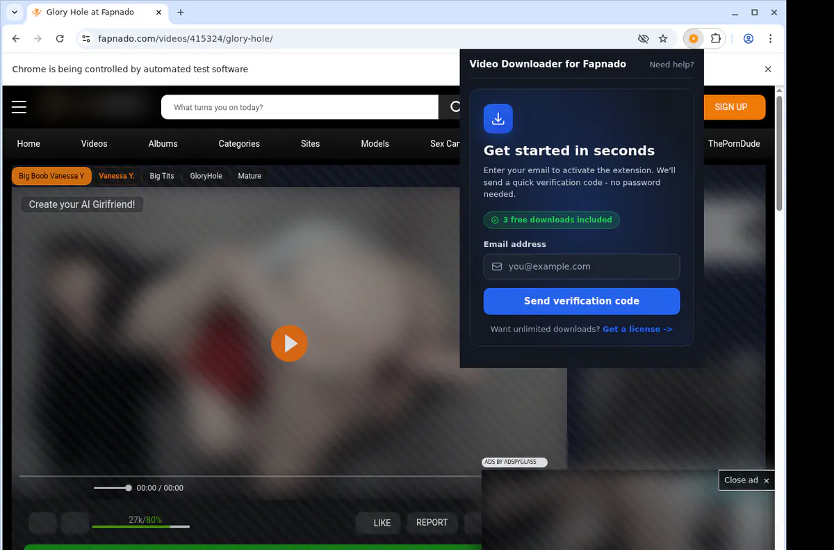 Fapnado Downloader fullscreen screenshot