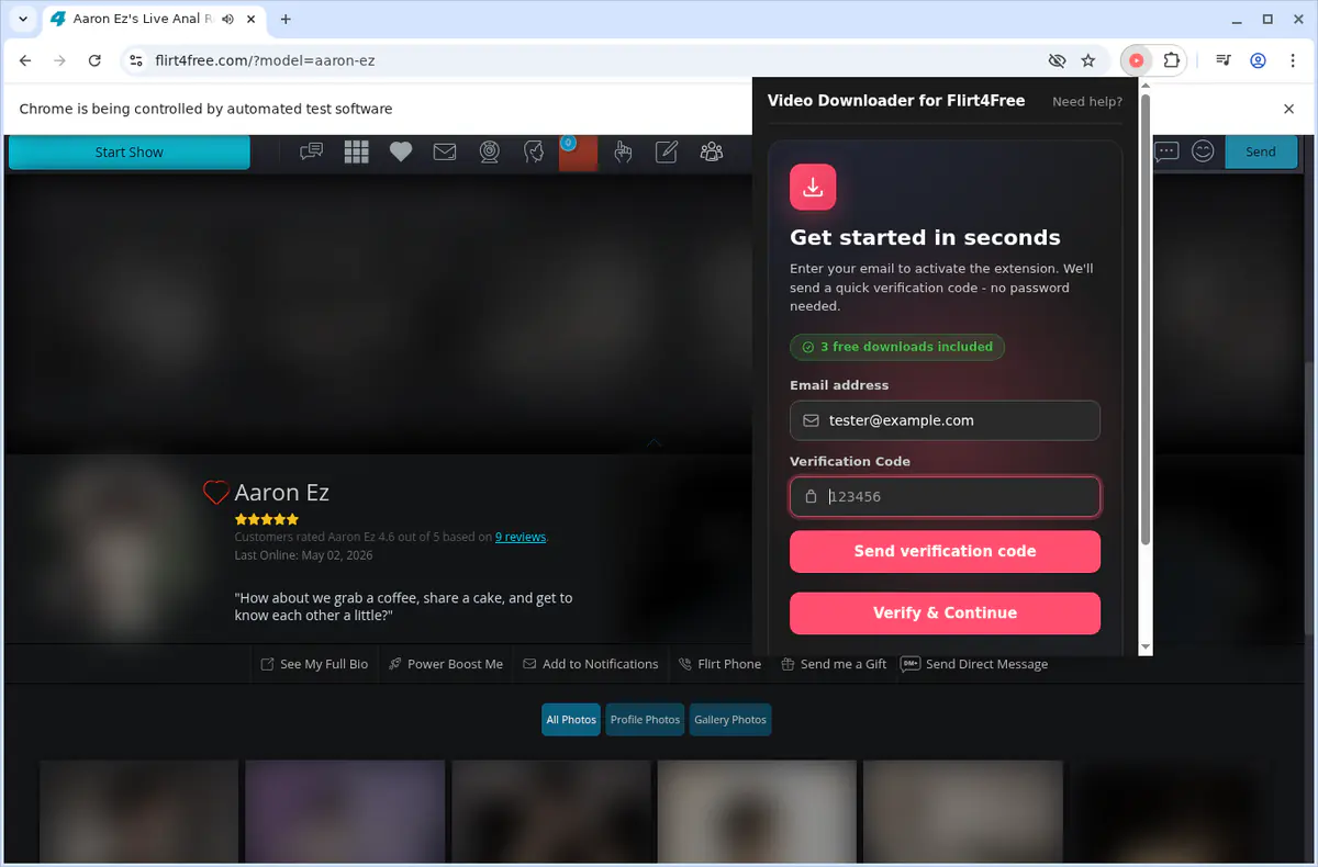 Flirt4Free Downloader fullscreen screenshot