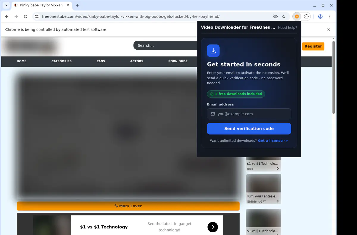 FreeOnes Tube Downloader fullscreen screenshot