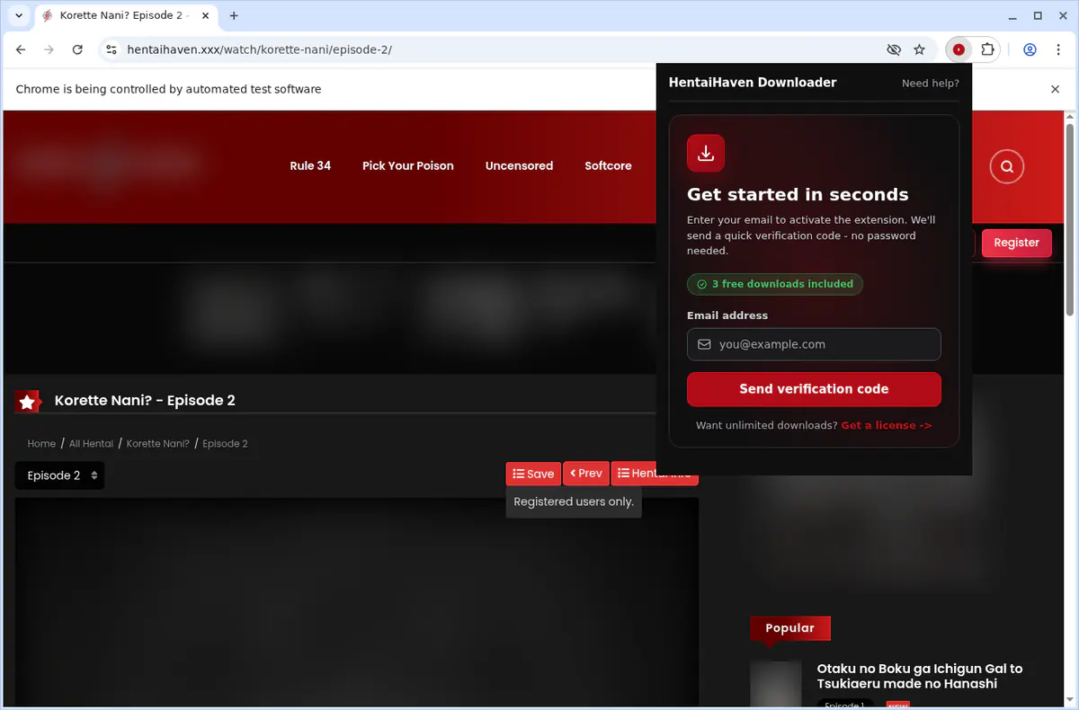 HentaiHaven Video Downloader fullscreen screenshot