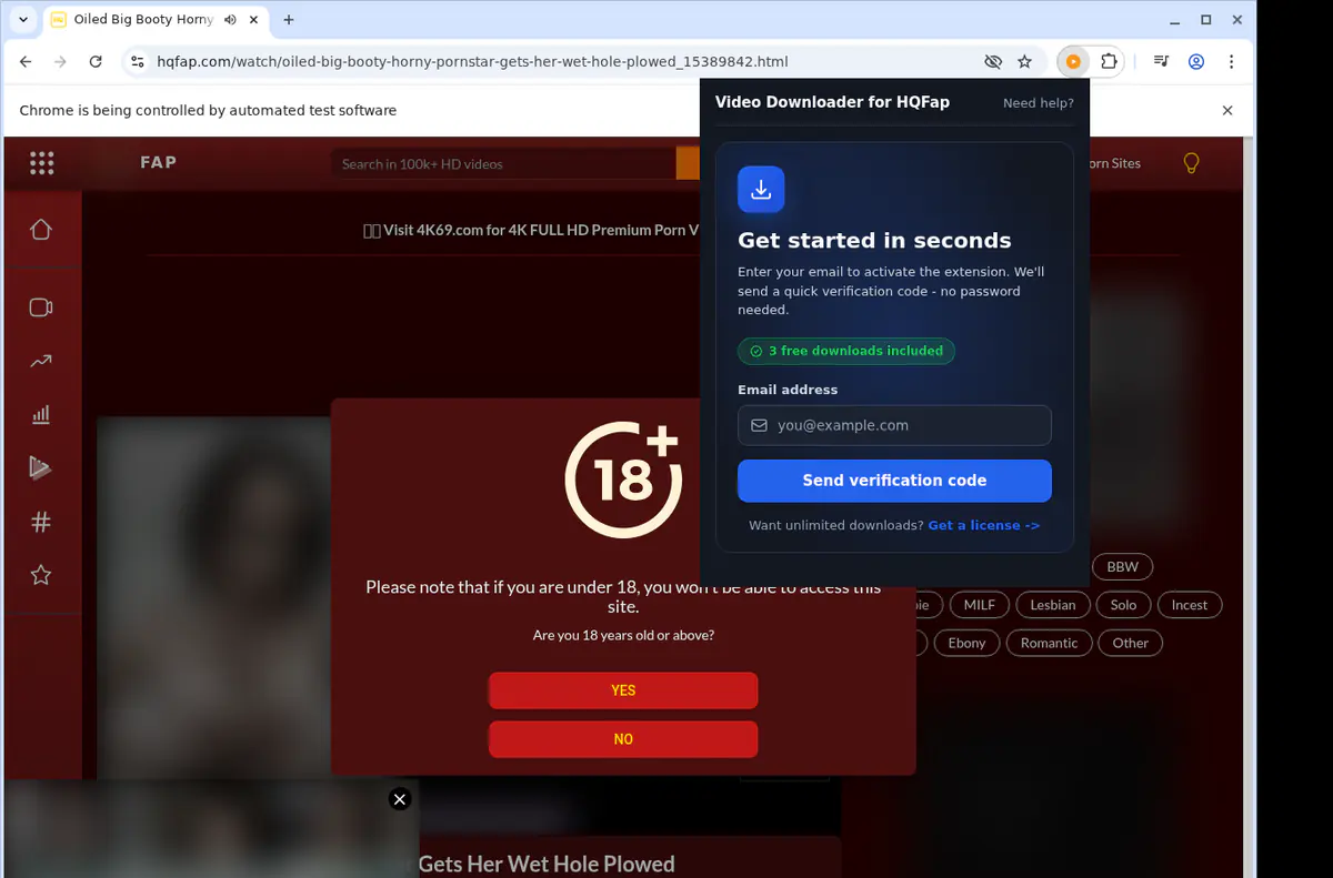 HQFap Downloader fullscreen screenshot