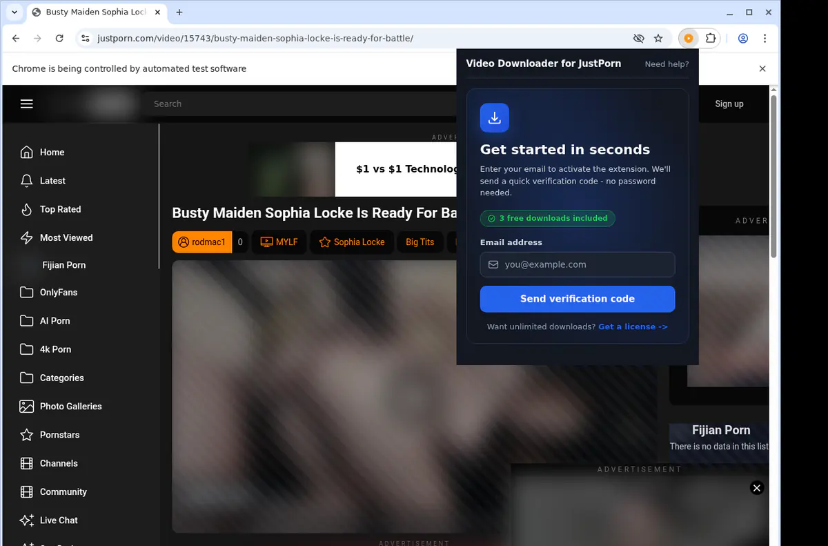 JustPorn Downloader fullscreen screenshot