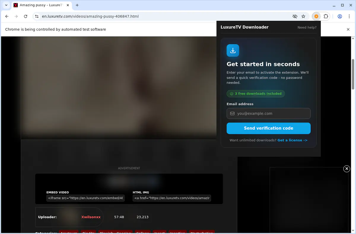 LuxureTV Video Downloader fullscreen screenshot