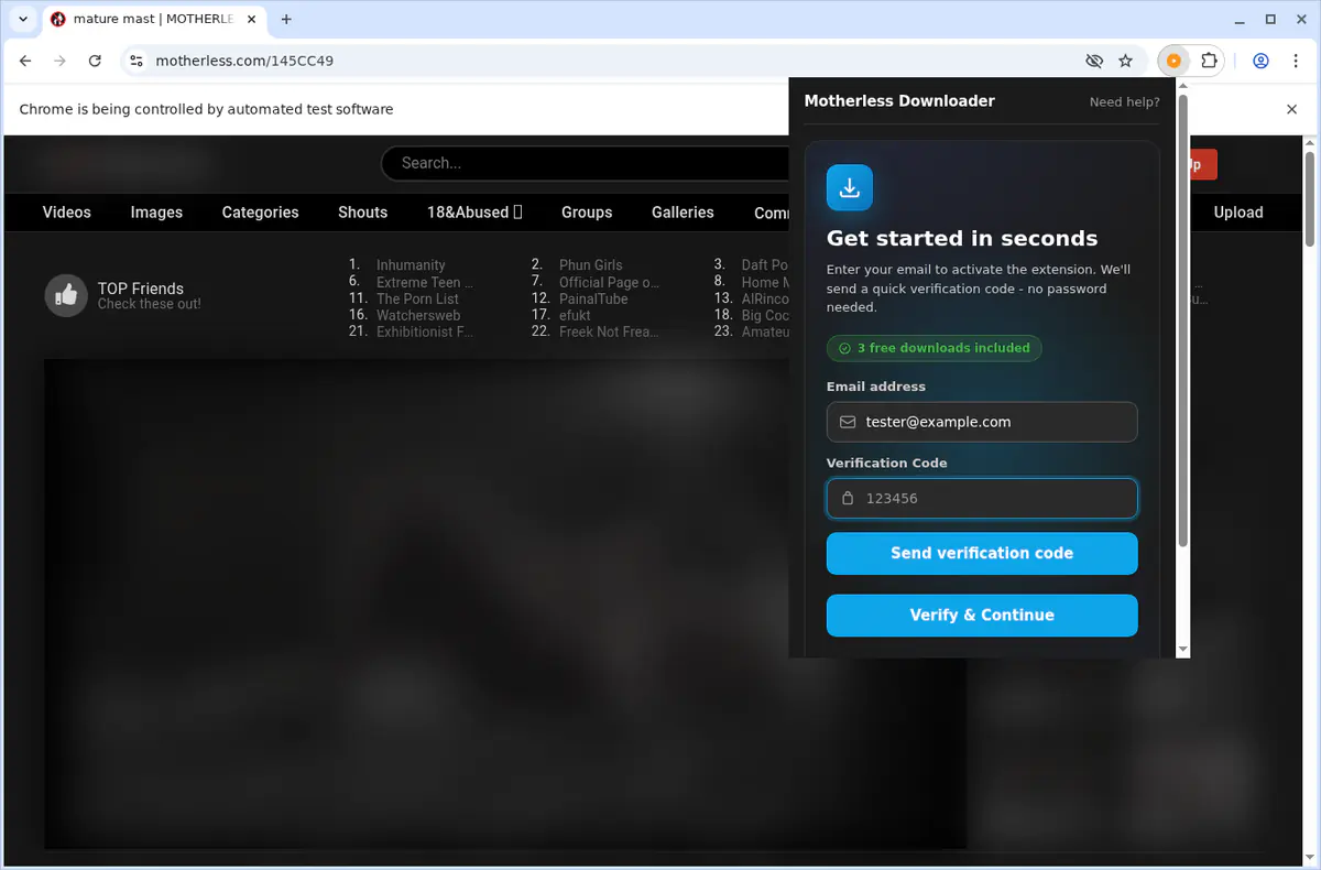 Motherless Downloader fullscreen screenshot