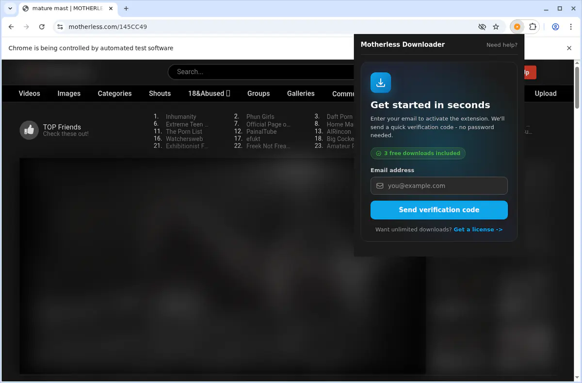 Motherless Downloader fullscreen screenshot