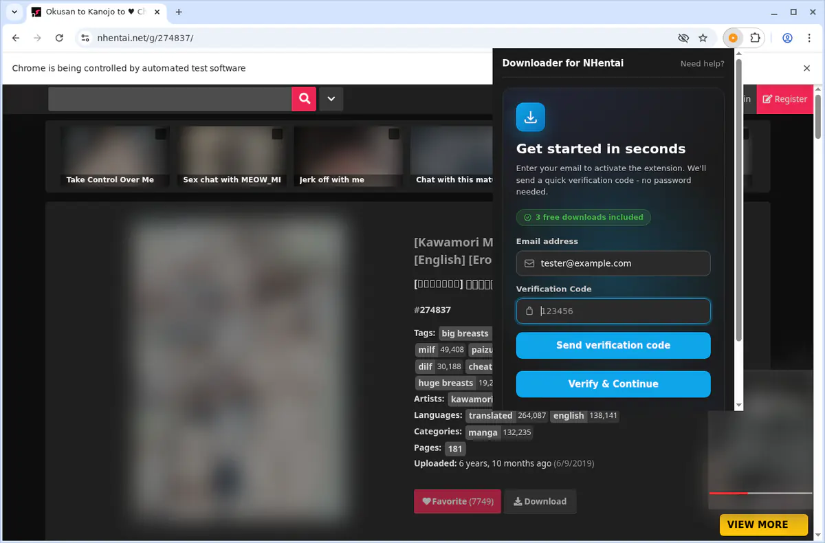 nhentai Downloader fullscreen screenshot