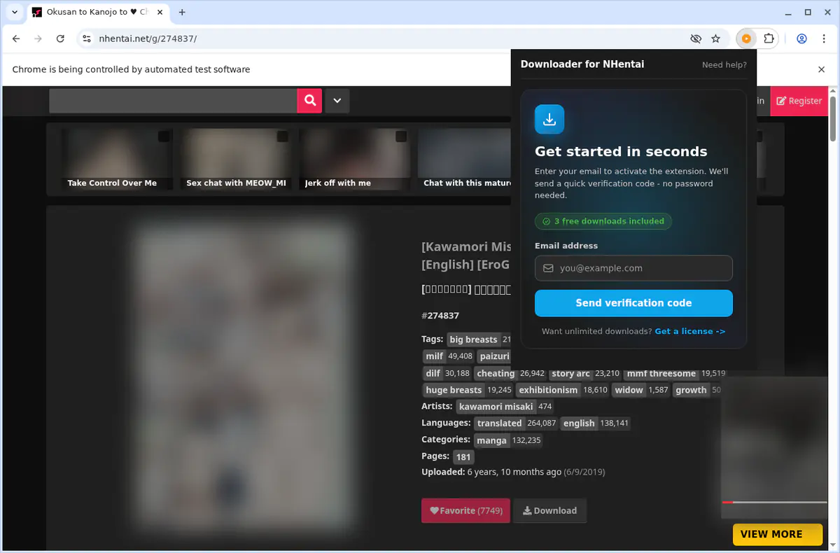 nhentai Downloader fullscreen screenshot