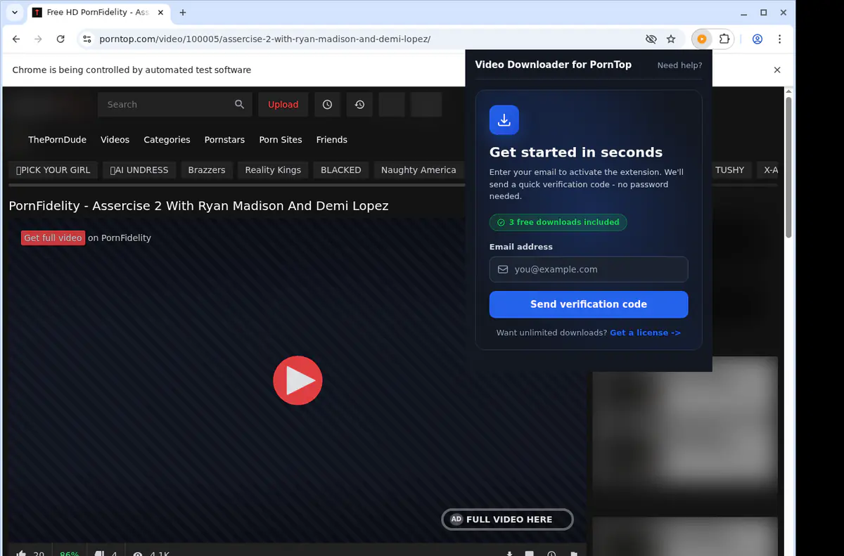PornTop Downloader fullscreen screenshot
