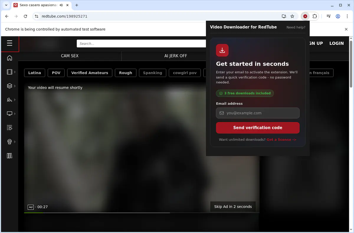 RedTube Video Downloader fullscreen screenshot