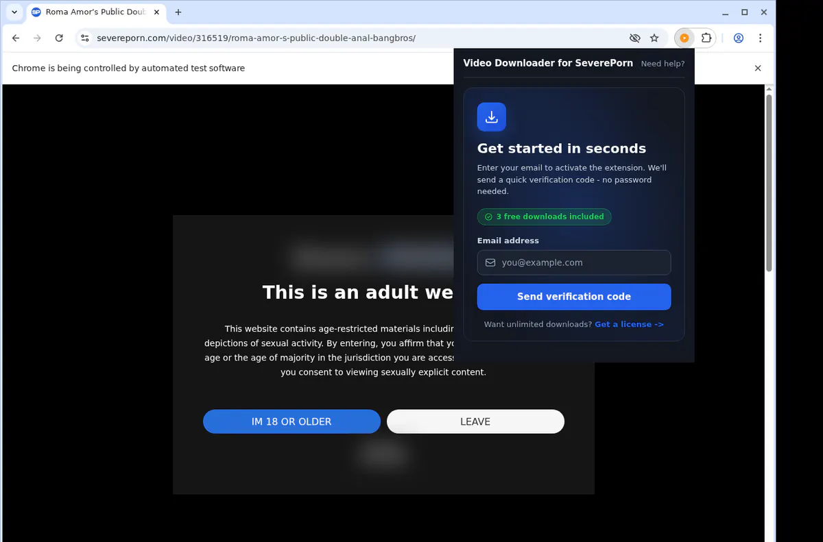 SeverePorn Downloader fullscreen screenshot