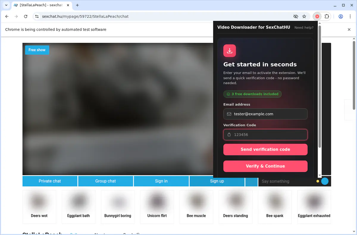 SexChat.hu Video Downloader fullscreen screenshot