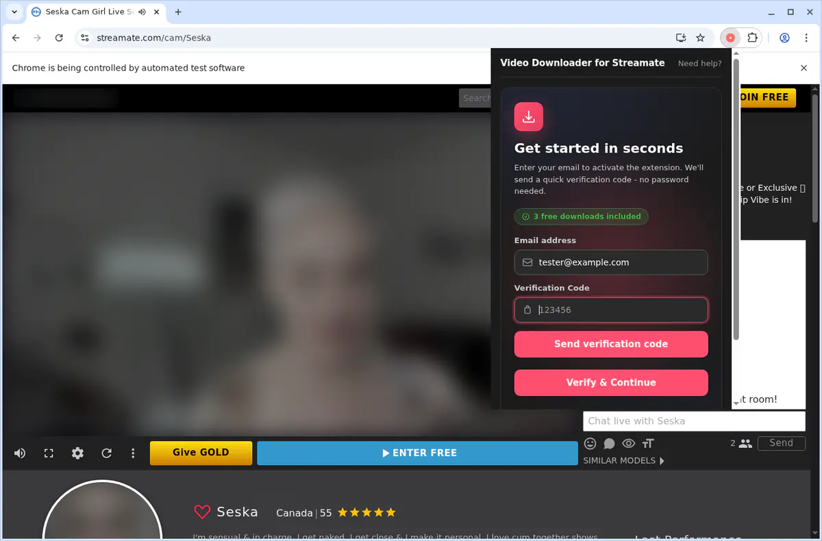 Streamate Video Downloader fullscreen screenshot