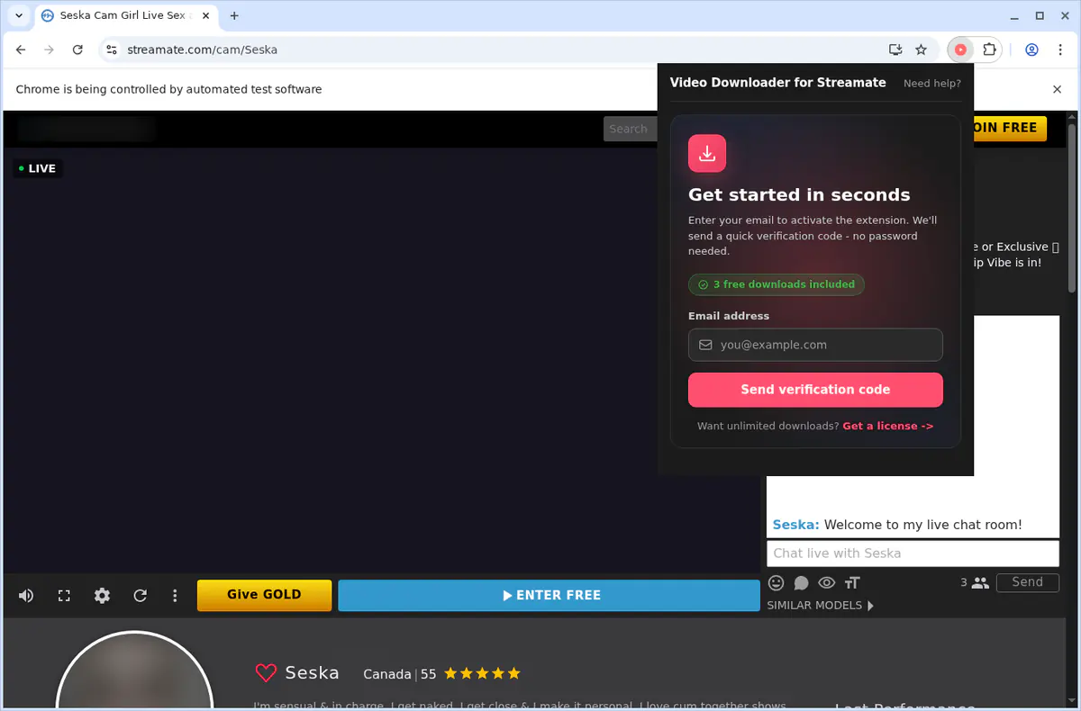 Streamate Video Downloader fullscreen screenshot