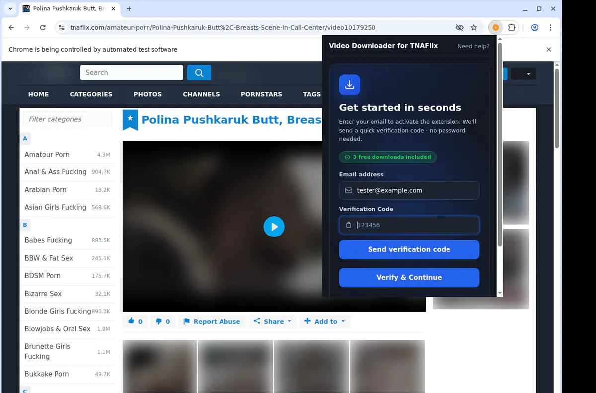 TNAFlix Video Downloader fullscreen screenshot