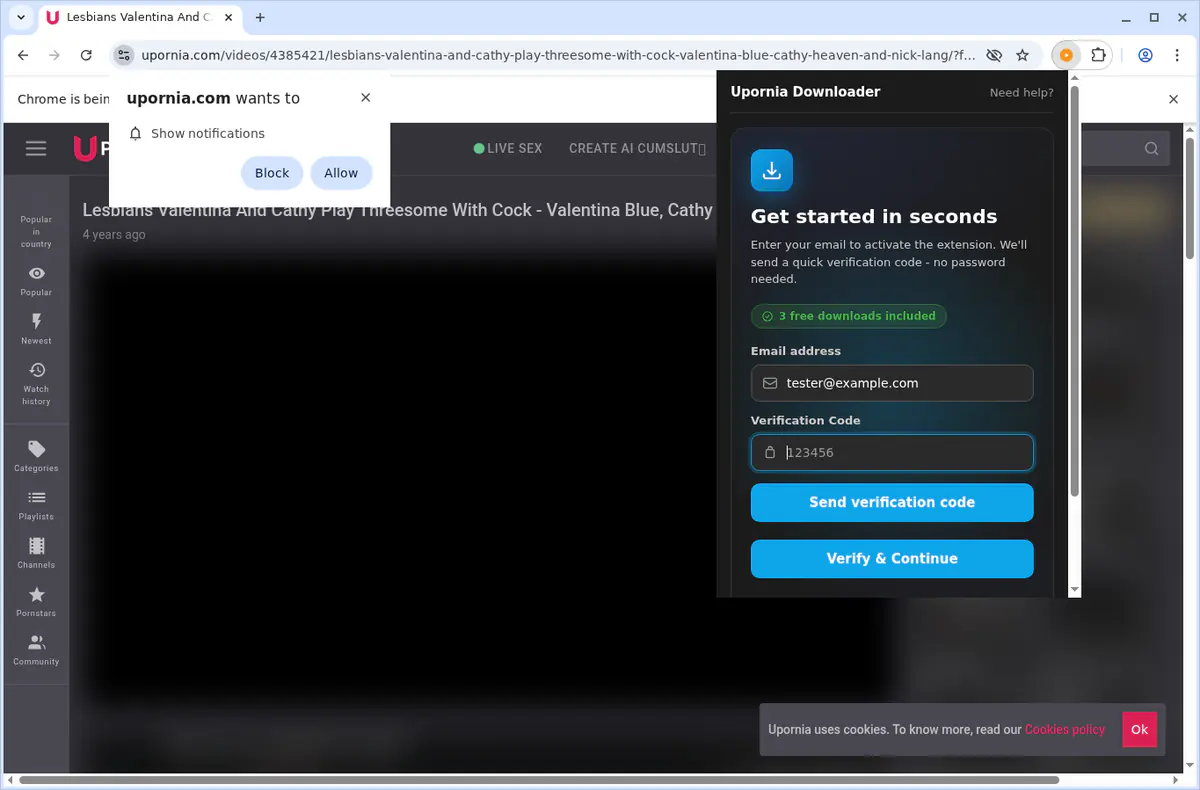 Upornia Video Downloader fullscreen screenshot
