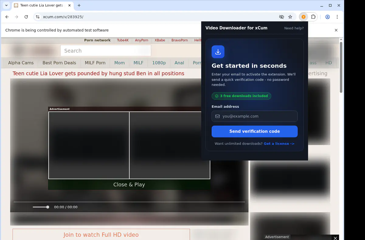 xCum Downloader fullscreen screenshot