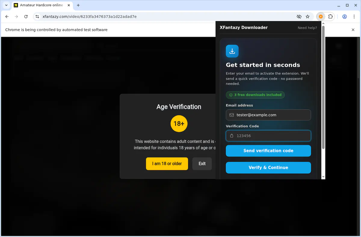 Xfantazy Video Downloader fullscreen screenshot
