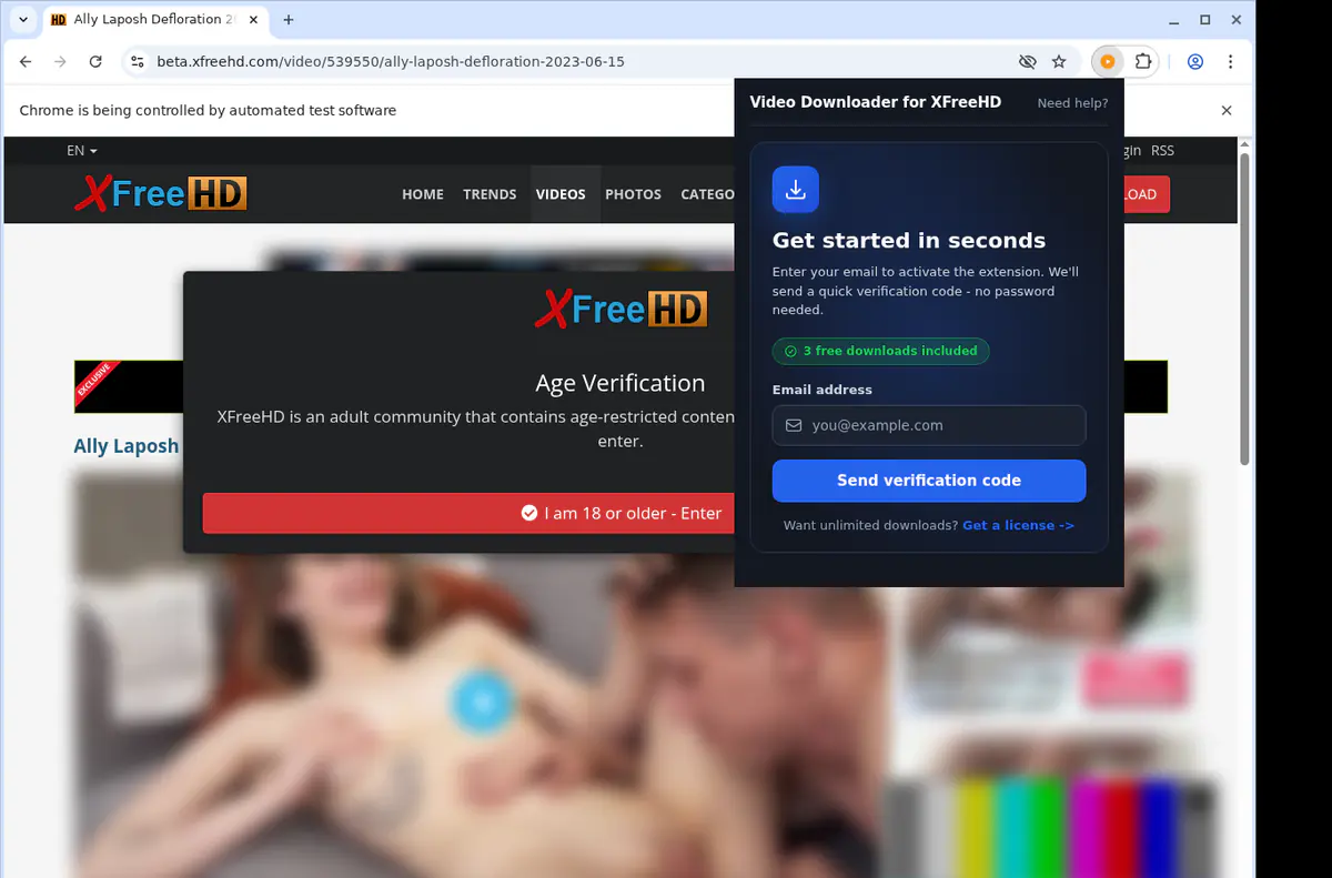 XFreeHD Downloader fullscreen screenshot