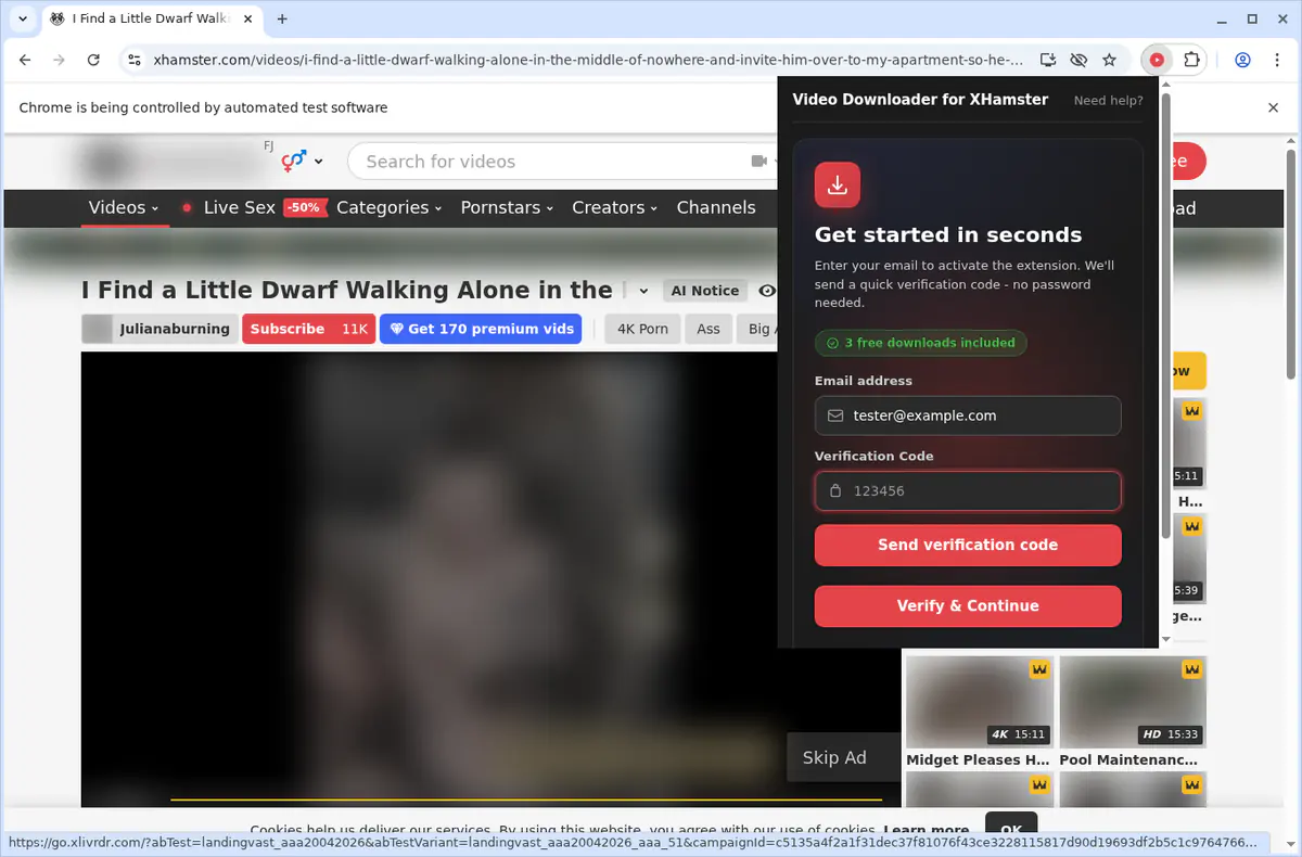 xHamster Video Downloader fullscreen screenshot