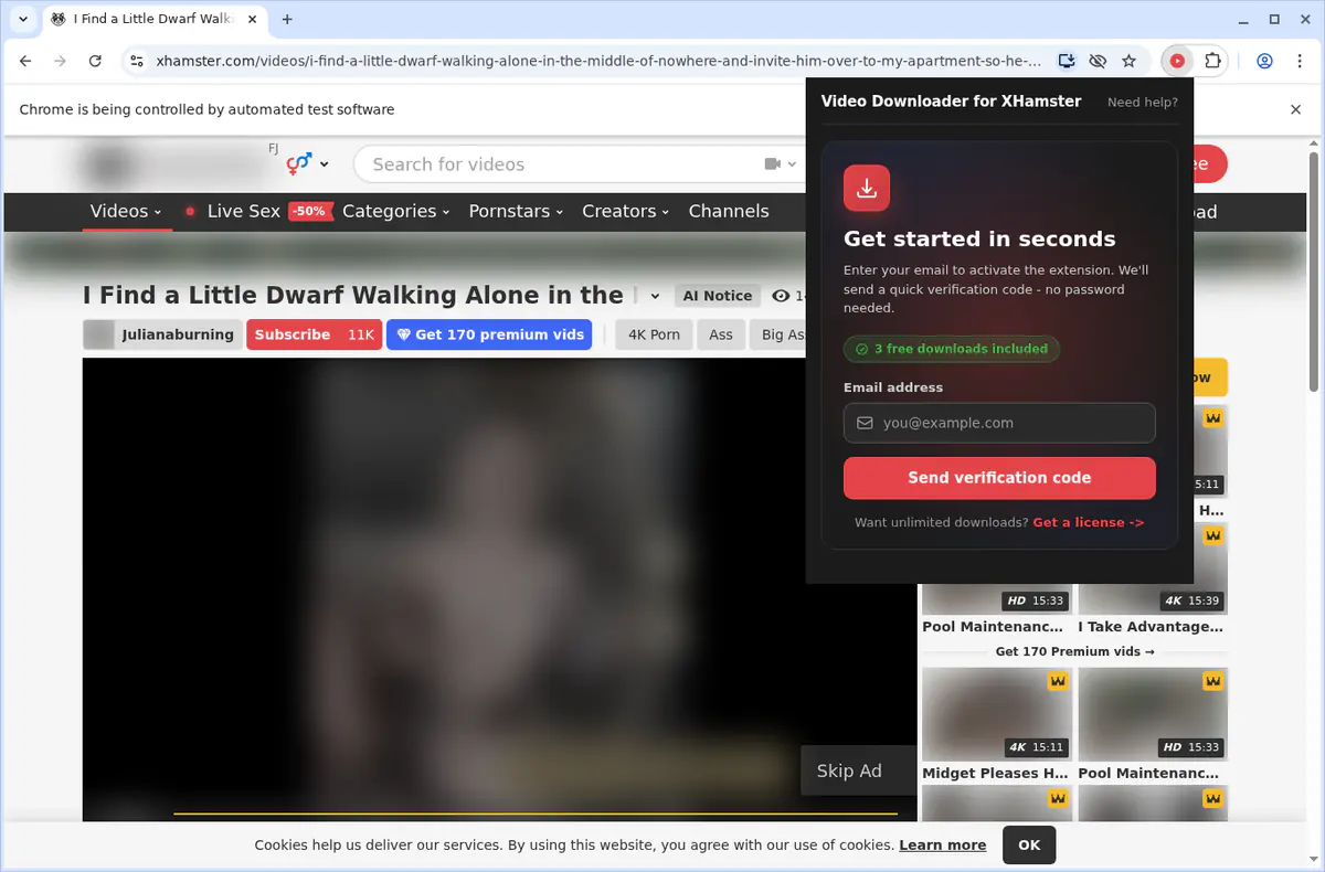 xHamster Video Downloader fullscreen screenshot