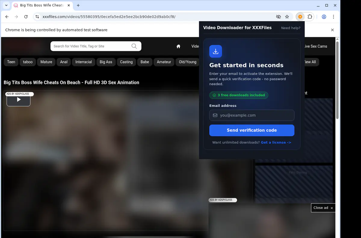 XXXFiles Downloader fullscreen screenshot