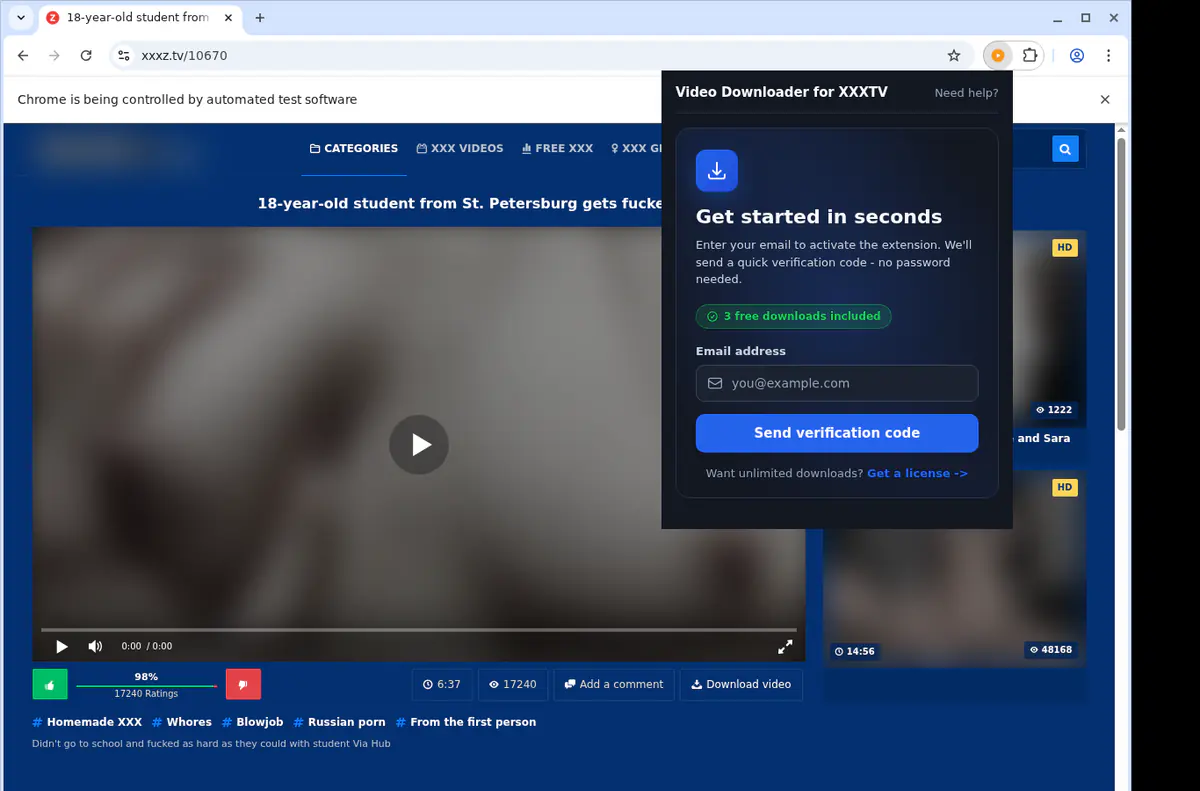 XXXTV Downloader fullscreen screenshot